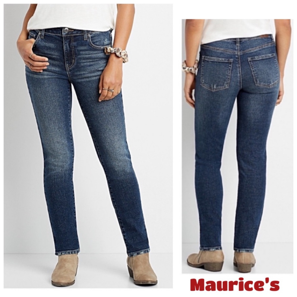 🍑 Maurice’s High-Rise Dark Wash Jeans “Vintage” Style Stretch Jeans NWT’S-$55 - Picture 2 of 5